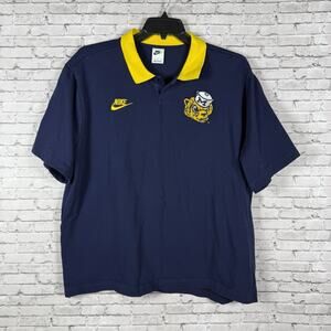 Nike Navy Michigan Wolverines Navy Blue Polo Shirt Mens Size Large